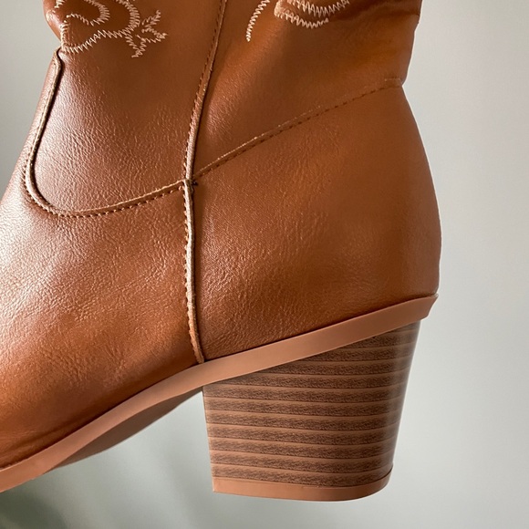 Brown western cowboy boots floral embroidered - Picture 6 of 6